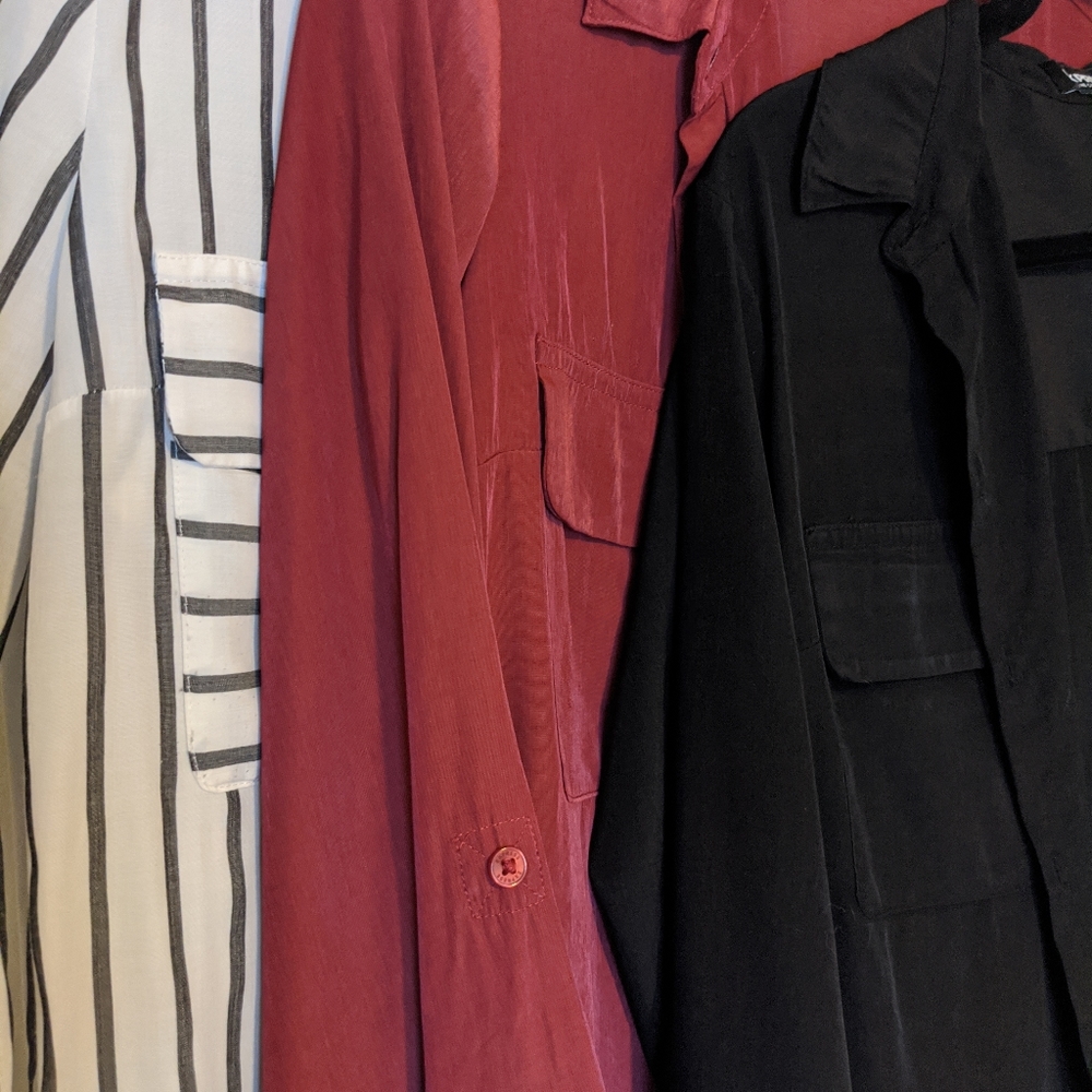 LOT of three Express Portofino city shirts.